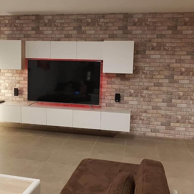 Dundee Deco 3D Wall Panels Faux Brick - Cladding Red Brown Grey Stone Look Wall Paneling, Styrofoam, Sample, Size 10 x 10 in. - Image 5