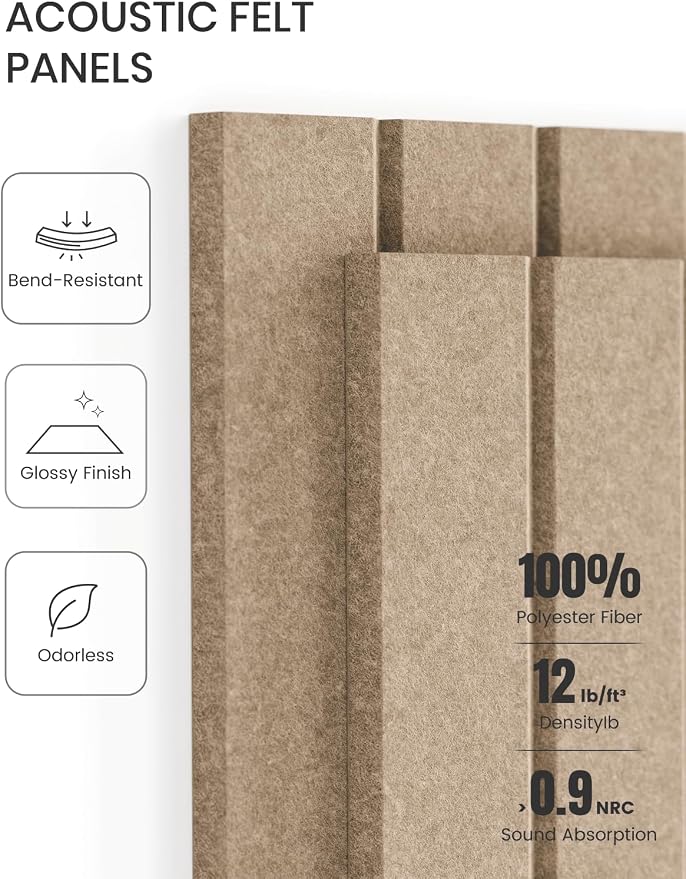Fluxynara 48" x 36" Large Felt Bulletin Board, Taupe | 12 Pack Cork Board Alternative with 60 Safe Adhesive Tabs, Pin Boards for Wall Decor, Home, Office, Classroom,Dorm - Image 5
