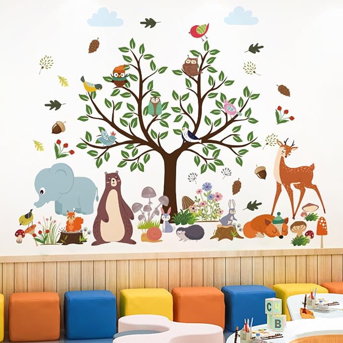 Arawat Tree Wall Decals Stickers Decor for Bedroom Living Room Zoo Animal Tree 3D Wall Stickers & Murals Decor for Bedroom Art as Decorations - Image 3