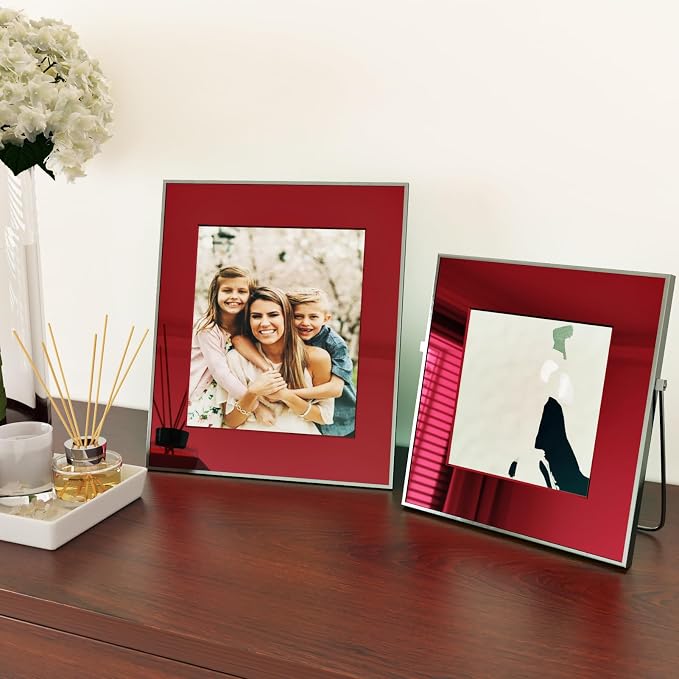 WESTICK Red Mirror Frame Border Trim Bathroom Waterproof Peel and Stick Wallpaper Borders Decorative Red Mirror Tape for Walls Metallic Bulletin Board Borders for Classroom Office TV 160" x 4" - Image 5