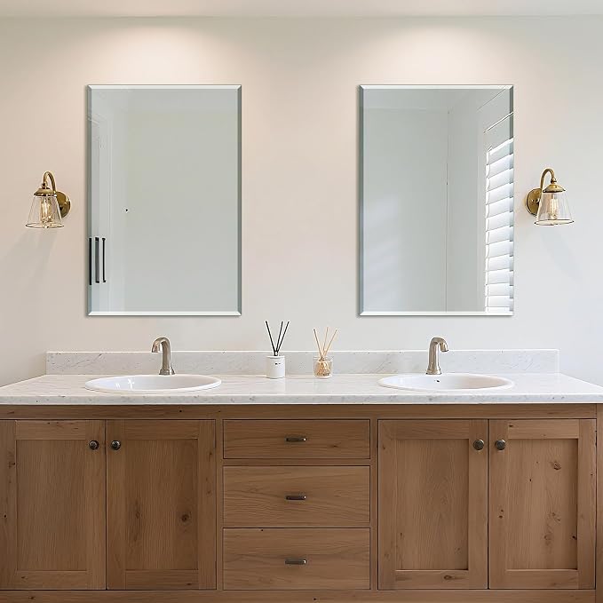 2 Pack 24"x36" Bathroom Vanity Mirror for Over Sink, Frameless Wall Mirror - Image 7