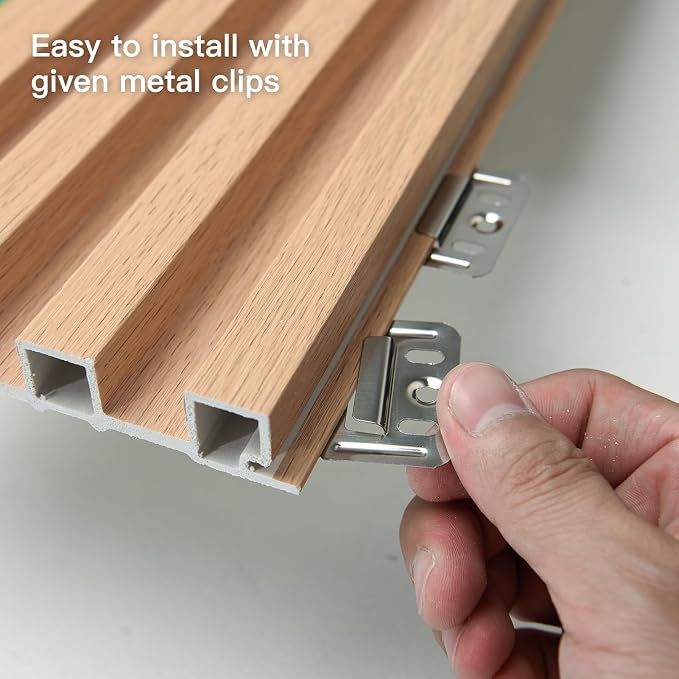 Art3d 96 x 6 in WPC Slat Wall Paneling for Interior Decor, 8-Pack, Oak | Fluted Design, Durable, Moisture Resistant, Cleanable, Easy to Install, Eco-Friendly, for Living Room, Bedroom or Office - Image 4