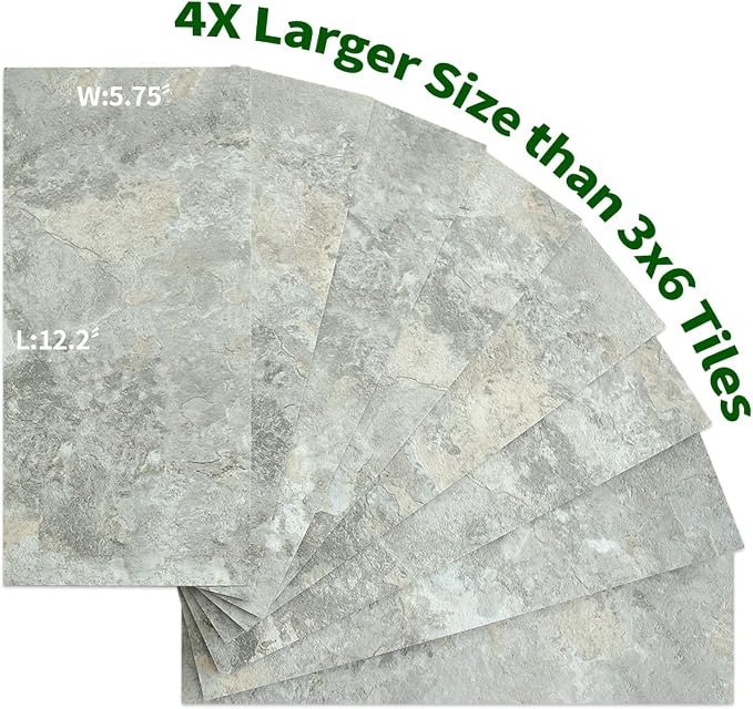AULIGET 2-Piece Peel and Stick Backsplash Wall Tiles, 6" x 12" Grey & Beige Slate PVC Faux Stone Stick on Tiles for Backsplash Kitchen - Image 8