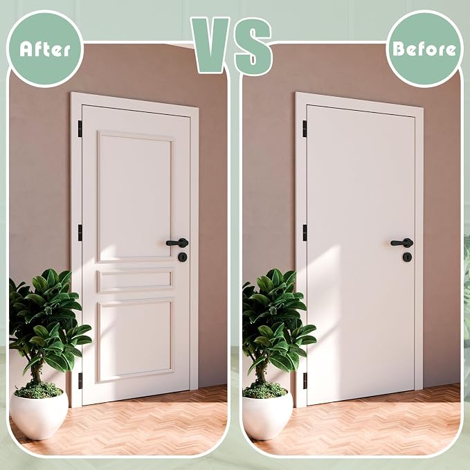Colingmill 1 Set Peel and Stick Door Moulding, Basic, 22"x35"+22"x6"+22"x20" - Image 6