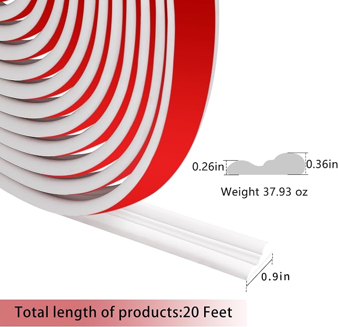 moonoom 20 Ft x 0.9''Wall Decoration Molding Trim,Self-Adhesive 3D Chair Rail Panel Molding, Flexible DIY Wall Trim for Wall Mirror Window Frame and Home Decoration - Image 2