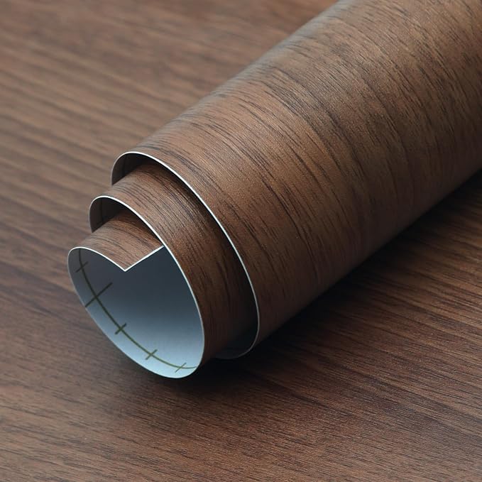Walnut Wood Grain Contact Paper Peel and Stick Wood Wallpaper 24x78 inch Dark Wooden Look Decorative Wallpaper Removable Self-Adhesive Wood Vinyl Wrap for Kitchen Cabinet Countertop Table - Image 3