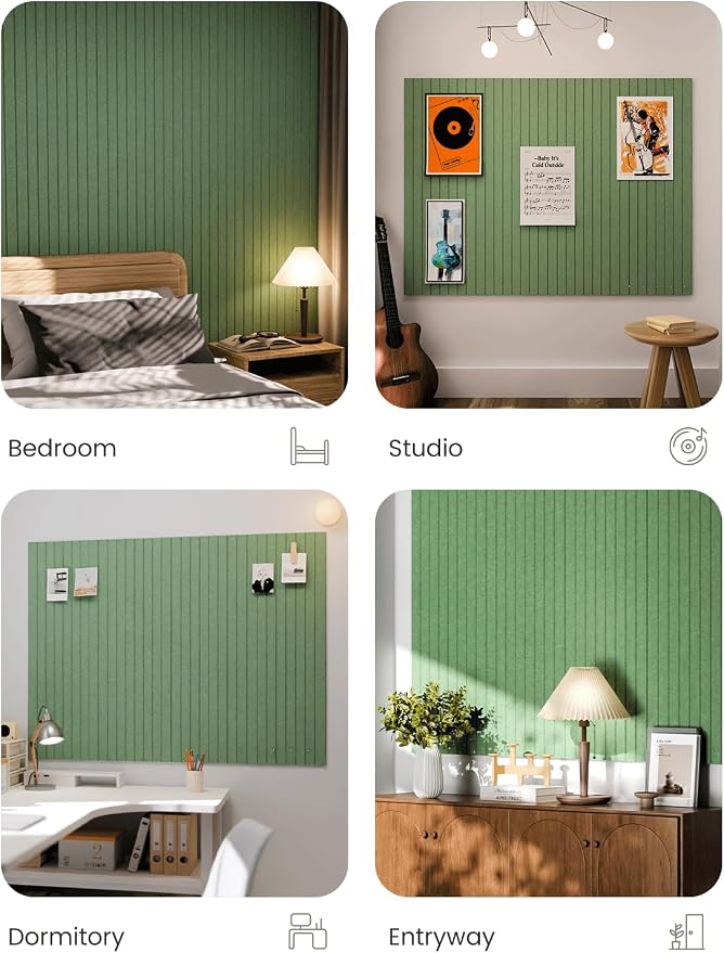 Fluxynara 48" x 36" Large Felt Bulletin Board, Moss Green | 12 Pack Cork Board Alternative with 60 Safe Adhesive Tabs, Pin Boards for Wall Decor, Home, Office, Classroom,Dorm - Image 7