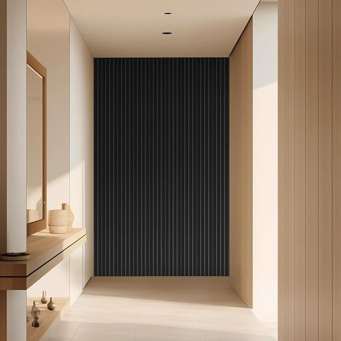 Slat Wall Panel 4-Pack, 108’’x5.7’’, Black | Real Wood Material, with 2Pcs End Trims, Wood Wall Panel for Interior Wall Decor, Bedroom, Living Room, TV Background - Image 7