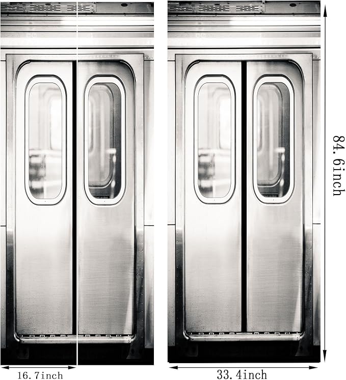 artfanke 3D Peel and Stick Door Sticker 33.5"x84.6"- Self-Adhesive Door Murals Wallpaper Poster - Subway Gate Wall Decal for Bedroom Decor (2 Sheets/Set) - Image 6