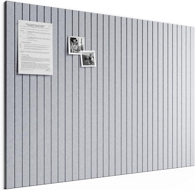 Bumusty 48"x 36" Large Felt Bulletin Board Tiles, Soft Gray | 12-Pack Cork Board Alternative, Wall Decor, 30 Pushpins, 60 Adhesive Tabs, Vision Board, Office, Classroom, Home, Dorm by BUMUSTY
