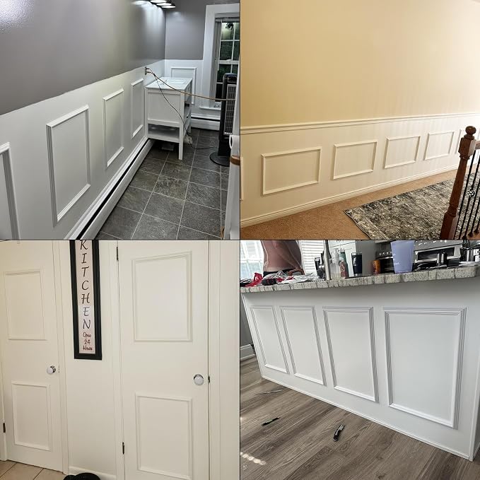 NeatiEase 12 Set Peel and Stick Wall Molding Trim Kit, 24" x24" Premade Wainscoting Panels, Self Adhesive Moulding Panel for Interior Walls Picture Frame - Image 6