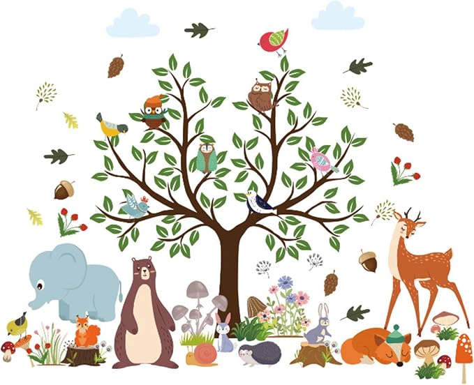 Arawat Tree Wall Decals Stickers Decor for Bedroom Living Room Zoo Animal Tree 3D Wall Stickers & Murals Decor for Bedroom Art as Decorations - Image 8