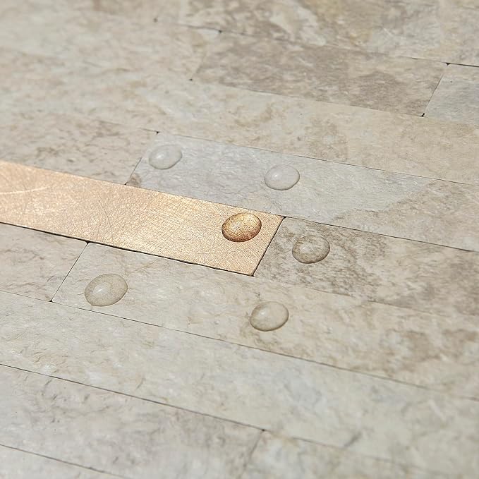AULIGET 20 Sheets Faux Stone Peel and Stick Backsplash, Beige Marble Look PVC Wall Tiles Stick on Backsplash for Kitchen - Image 3