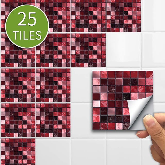 Alwayspon 25 Pcs Self-Adhesive Tile Transfer for Home Decor, Peel and Stick Wall Tile Sticker for Kitchen Bathroom, 6x6inch - Image 2