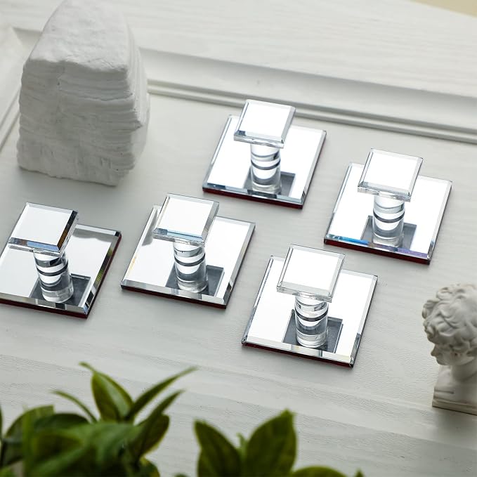 Tatuo 6 Pcs Stick on Knobs Adhesive Cabinet Handles, 1.75'' X 1.75'' - Image 6