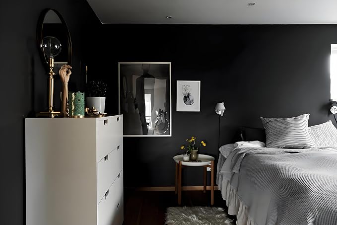 197"x17.7" Black Wallpaper Peel and Stick Decorative Self-Adhesive Black Waterproof Removable Contact Paper for Wall Covering Furniture Cabinet Countertop Vinyl Paper - Image 2