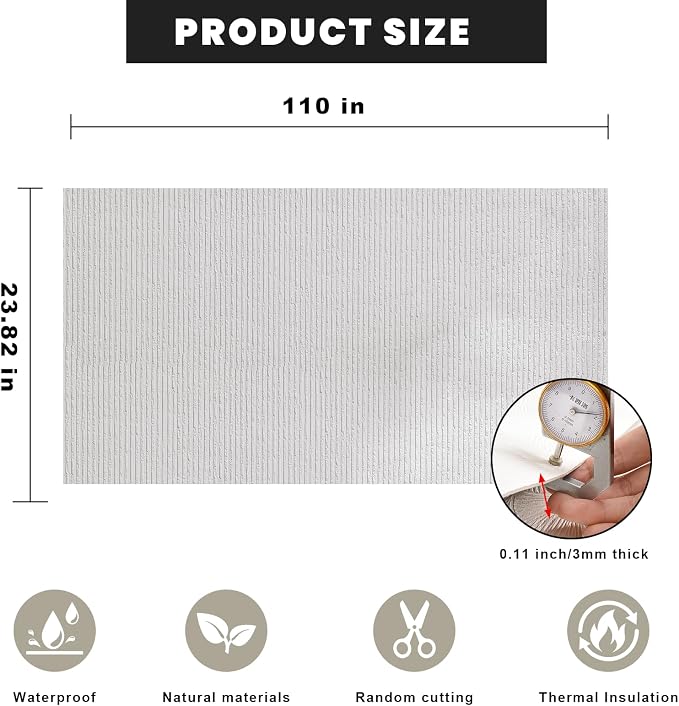 3D Wall Panels Peel and Stick – 23.82"x110" PVC Faux Texture, Self Adhesive Waterproof Wall Covering, DIY Accent Wall, Sofa Background Backsplash & Modern Home Decor, Covers 18 sq.ft - Image 2