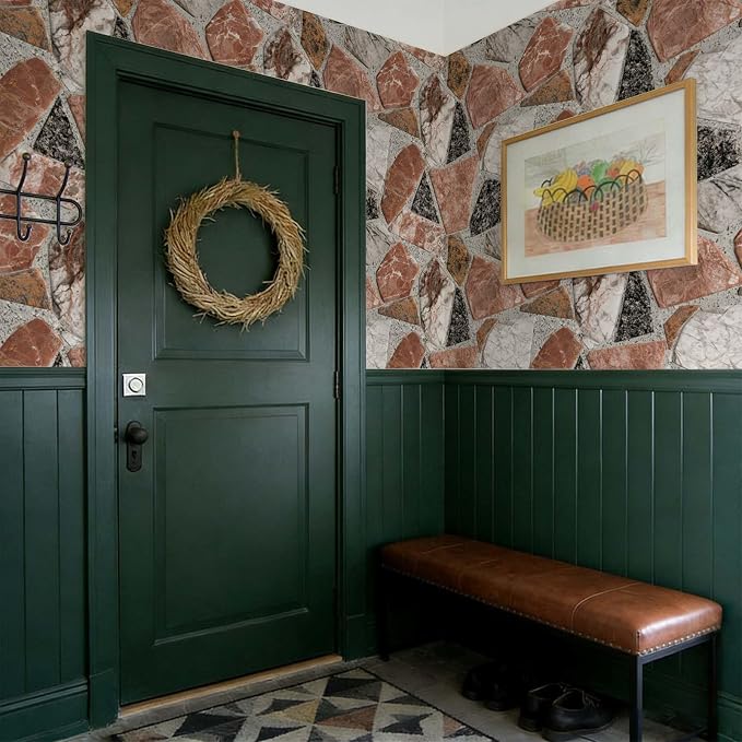Terrazzo Stone Marble Peel and Stick Wallpaper Self Adhesive 17.72" x 236.21'' Multi Tone Granite Fragment Collage Wall Paper Renter Friendly Removable Waterproof for Living Room Bedroom Kitchen - Image 7
