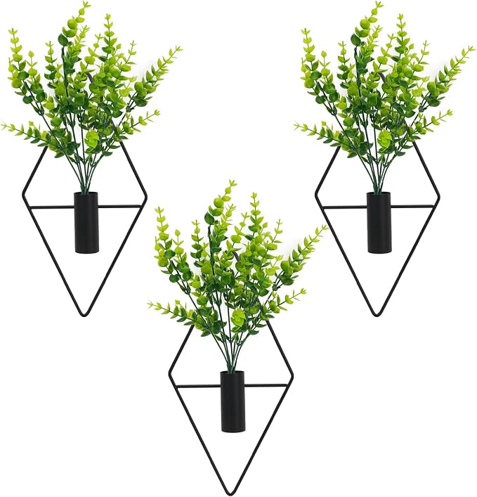 3 Pcs Wall Plants Artificial Decor,Boho Wall Decor,Home Office Living Room Wall Decor(Eucalyptus) by Unknown