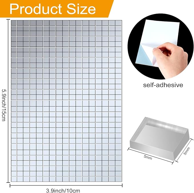 10800 Pieces Silver Disco Mirror Tile Self-Adhesive Mirrors Mosaic Tile - Image 2