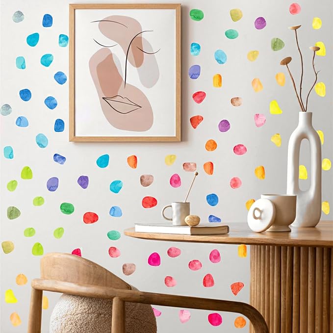 500 Pieces Colored Irregular Dots Wall Sticker - Polka Dots Peel and Stick Decal for Bedroom, Home, Classroom Decoration - Stylish Wall Decor by SHEHARUHI