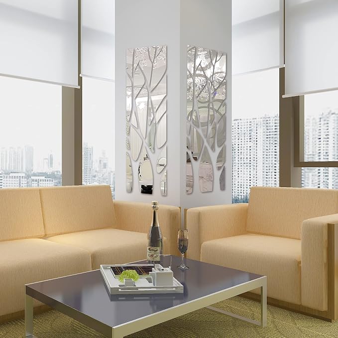 3D Tree Acrylic Mirror Wall Decals, Removable Self-Adhesive Branch Stickers - Image 7