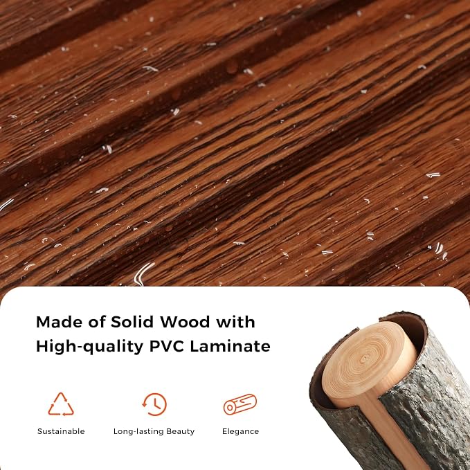 Slat Wall Panel 4-Pack, 108’’x5.7’’, Walnut | Real Wood Material, with 2Pcs End Trims, Wood Wall Panel for Interior Wall Decor, Bedroom, Living Room, TV Background - Image 2