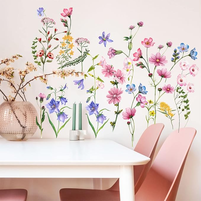 Large White Flower Wall Stickers, Removable DIY Romantic Cherry Blossom Tree Wall Murals Peel and Stick 3D Wall Art Stickers Murals Home Decor for Gilrs Bedroom Nursery Rooms Living Room - Image 6