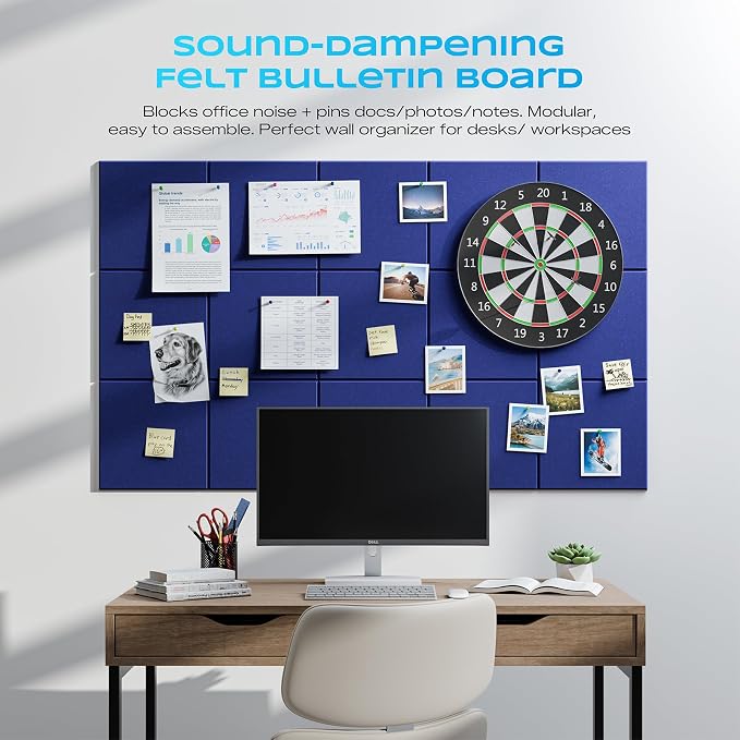 22 Pack Self-Adhesive Acoustic Panels, 12" X 12" X 0.4" High-Density Sound Proof Foam Panels for Walls, Soundproof Wall Panels for Home & Office (Blue) - Image 4