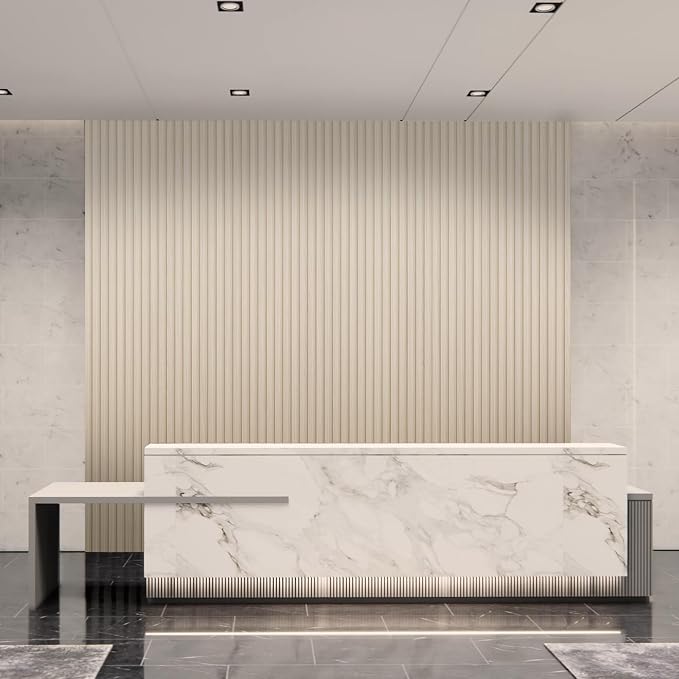 Art3d 96" x 6" WPC Slat Wall Paneling for Interior Decor, 8-Pack, White Ash | Fluted Design, Durable, Moisture Resistant, Cleanable, Easy to Install, Eco-Friendly, for Living Room, Bedroom or Office - Image 9