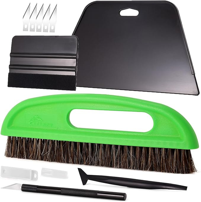NEWISHTOOL Wallpaper Smoothing Tools, Wallpaper Tool Kit with Wallpaper Paste Brush, Smoother Squeegee, Felt Squeegee & Paper Cutter for Peel and Stick Contact Paper, Wallcovering, Vinyl Backsplash | Peel and Stick Contact Paper Application Kit, Big Sm... by NEWISHTOOL