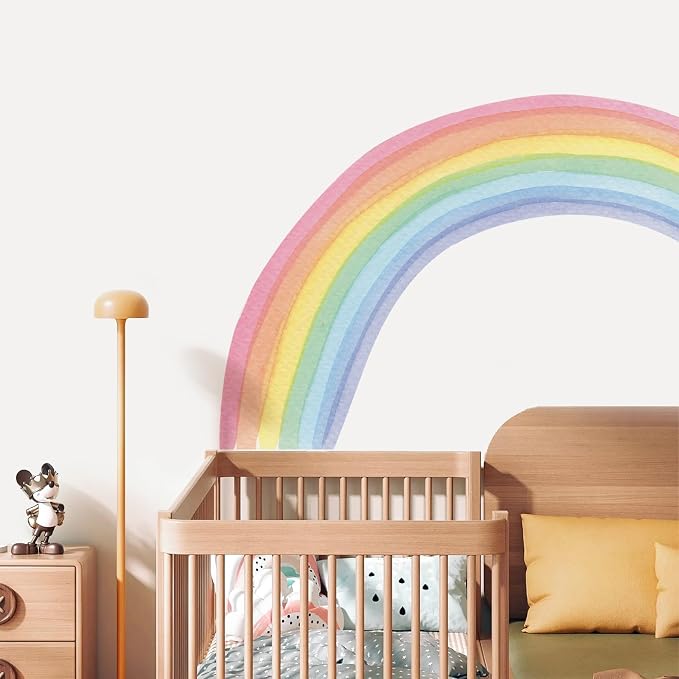 Large Rainbow Wall Decals - Colorful Wallpaper and Wall Stickers for Girls' Bedroom - Vibrant Rainbow Wall Art Decoration for Nursery and Classroom - Image 7