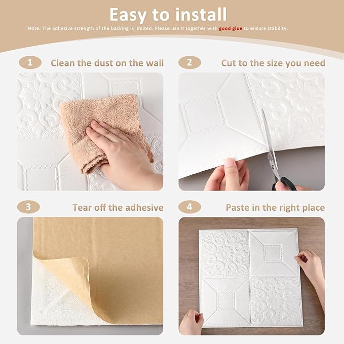 Nuanchu 20 Pcs 13.8 x 13.8 Inch Ceiling Tiles Peel and Stick, Mixed Style | Foam White 3D Wall Panels 26-105.5 Sq. ft Adhesive Glue up Waterproof Wallpaper for DIY Office Home - Image 3