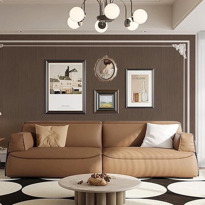 Brown Grasscloth Peel and Stick Wallpaper Vintage Texture Removable Waterproof Wallpaper for Room Walls, Cabinets, Furniture, Drawers, Desk A Set of 15.7"x300" - Image 9