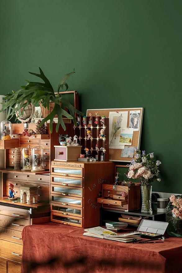 Safiyya 393"x17.7" Olive Green Peel and Stick Wallpaper Dark Green Contact Paper Self Adhesive Contact Paper Decorative Wallpaper Vinyl Rolls for Wall - Image 6
