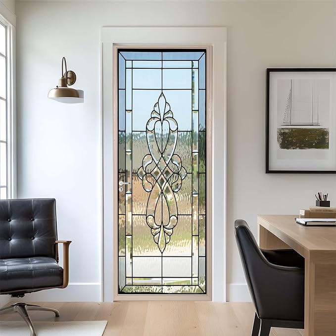 artfanke 3D Door Sticker Peel and Stick 33.5"x84.6" - Stained Glass Door Murals Wallpaper (not Transparent)-Self-Adhesive Wall Decals for Bedroom Decor (2 Sheets/Set) - Image 7