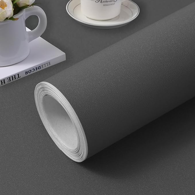 (15.7 inchx118 inch) Grey Wallpaper Self Adhesive Peel and Stick | Wall Pattern for Living Room TV Wall Store Backdrops Thick Wallpaper PVC DIY Decorative Roll by practicalWs