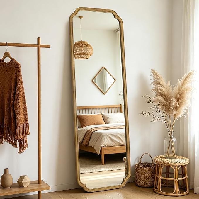 WallBeyond Full Length Mirror Wall Mounted 71"x24", Rustic Wooden Frame Floor Mirror, Large Full Body Mirror for Bedroom, Leaning or Hanging Against Wall (Natural Solid Wood) - Image 3
