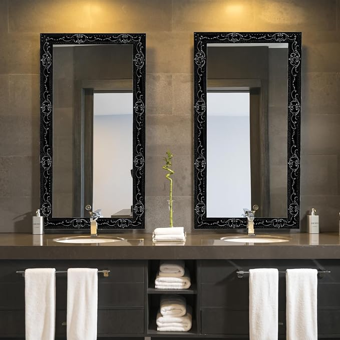 NeatiEase Flexible Molding Trim Wall Trim Self Adhesive, 16.4 Feet Peel and Stick Mirror Frame Border, Waterproof Bathroom Decor, Home Decor (Black) - Image 3