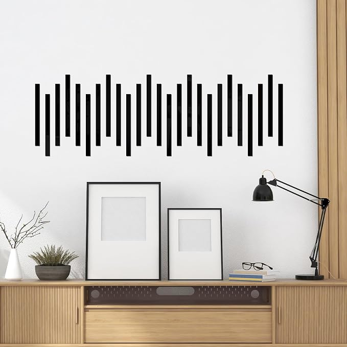 20-Piece Peel-and-Stick Acrylic Mirror Wall Trim (Black) - Image 6