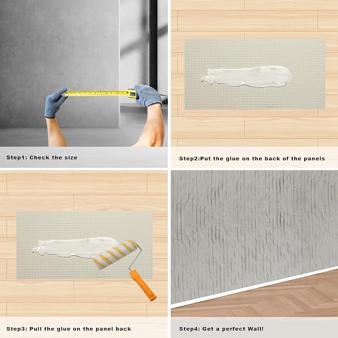 3D Wall Panels - 4PCS 47.2"x23.6" Faux Stone Wall Covering - MCM Modified Clay Material for Home Art, Accent Brick, Modern Exterior/Interior Decoration, Covering 31 sq.ft Texture White - Image 4