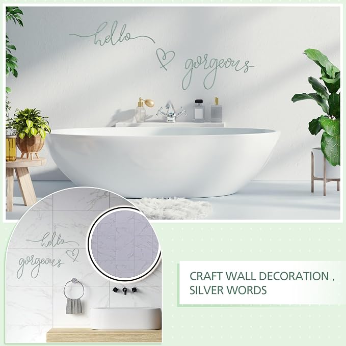 Hicarer Metal Hello Gorgeous Wall Art Minimalist Wall Decor,Green,Classic | for Bedroom Bathroom Living Room Dressing Room Salon Vanity Office Home Decoration, Easy to Install - Image 4