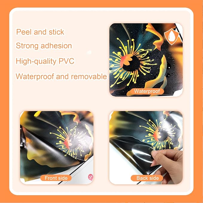 TUOKING Black Gold Flowers Wall Stickers Decor Removable Wall Murals | Peel and Stick Wall Art Decal Home Decor for Kitchen,Bedroom,Living Room(MS3241) - Image 3