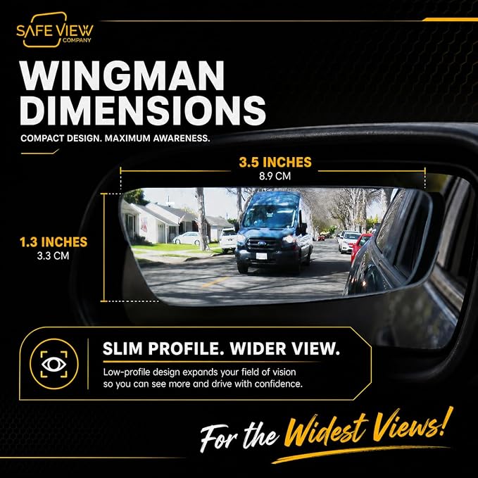 Safe View Wingman Blind Spot Mirrors – See More, Drive Safer – Real Convex Glass, Wide Angle Vision, Easy Peel & Stick, Durable Weatherproof Design - Image 7
