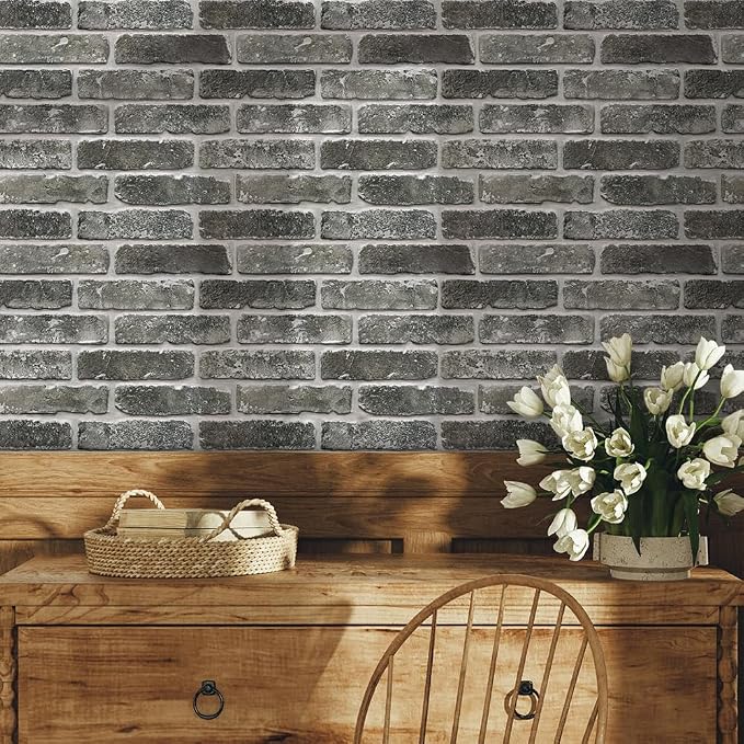 3D Faux Brick Wall Panels Peel and Stick, Designed for Quick DIY | 10 Pcs 15.7" x 11.8", Brick-Look, Ultra-Light PVC Fake Brick Wall Covering Tiles for Easy Wall Renovation, Cover 12.9 sq ft - Image 6
