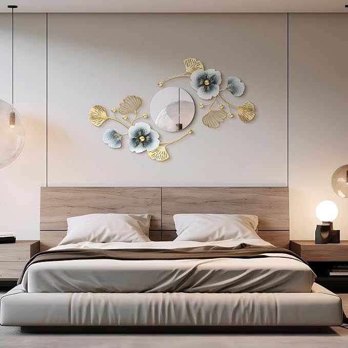 Tandefio 3 Pcs Metal Decorative Wall Mirrors for Living Room Metal Ginkgo Leaf Mirror Modern Creative Wall Decor Art Hanging Decor Mirror for Entrance Bedroom Living Room(Vintage Gold,16.inches) - Image 6