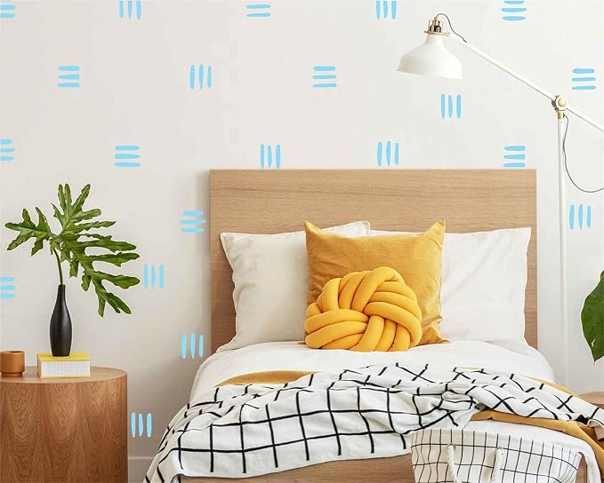 120Pcs Modern Line Wall Sticker Boho Nursery Decal (Blue) | Self Adhesive Vinyl, Removable Waterproof Murals, Minimalist Home Art, Ideal DIY Decor For Living Room YT5037 - Image 3
