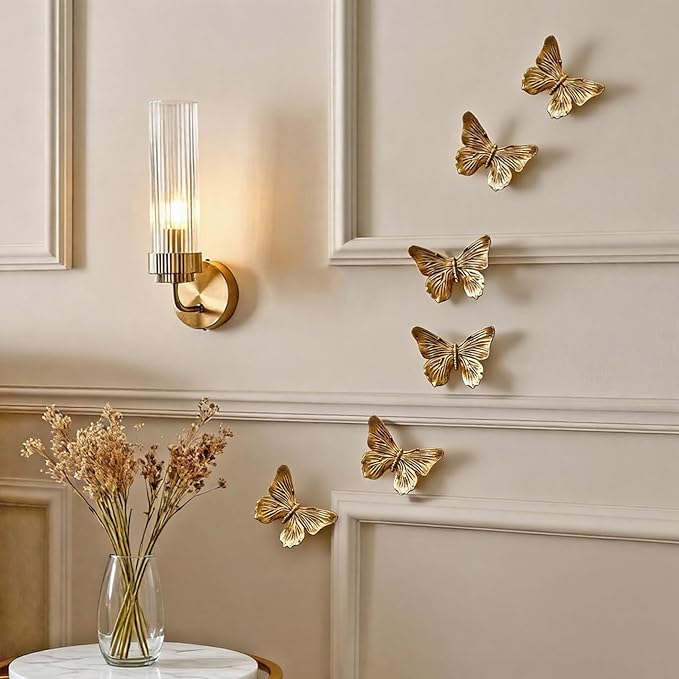 GUSFREUD 3D Butterfly Wall Decor Set – Resin Wall Decor for Living Room, Bedroom, Bathroom, Dining Room, Outdoor and Gallery Walls - Antique Copper - Set of 6 - Image 7