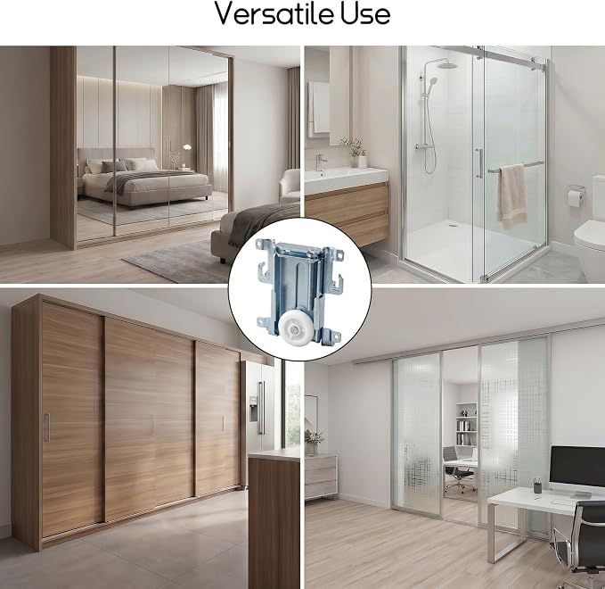 5 Pcs 1-7/16 Inch Sliding Mirror Closet Door Roller Assembly, Steel Framed Bottom Roller, Replacement Closet Door Wheels for Mirror Wardrobe - Image 6