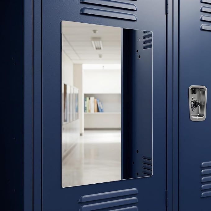 Shatterproof Acrylic Mirror Sheet: 16"x12" (2mm Thick) Frameless Wall Mirror with Rounded Corners, Self-Adhesive Unbreakable Reflection Decal for School Locker, Gym & Dorm - Image 5